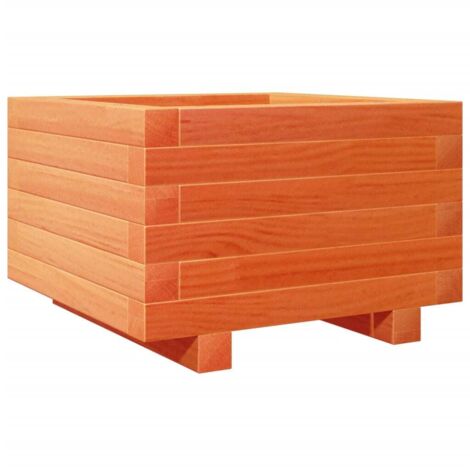 Jardinière  Bac à fleurs cire marron 40x40x26,5 cm bois de pin massif