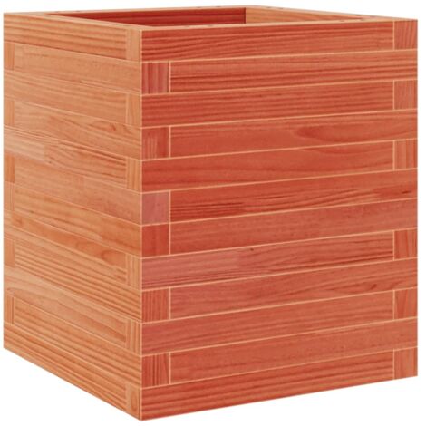 Jardinière  Bac à fleurs cire marron 40x40x46 cm bois de pin massif
