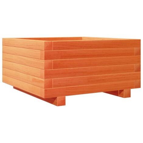 Jardinière  Bac à fleurs cire marron 50x50x26,5 cm bois de pin massif