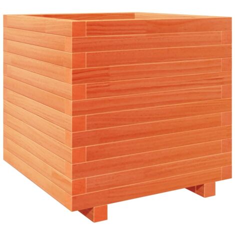 Jardinière  Bac à fleurs cire marron 50x50x49,5 cm bois de pin massif