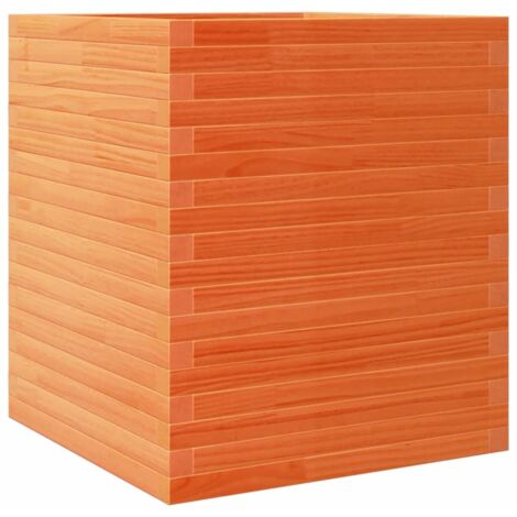 Jardinière  Bac à fleurs cire marron 60x60x68,5 cm bois de pin massif