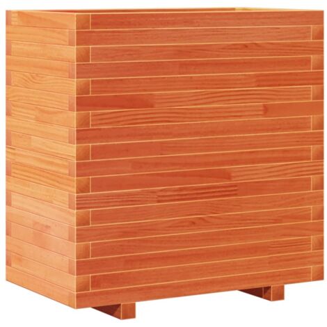 Jardinière  Bac à fleurs cire marron 70x40x72 cm bois de pin massif