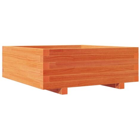 Jardinière  Bac à fleurs cire marron 70x70x26,5 cm bois de pin massif