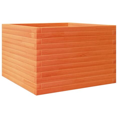 Jardinière  Bac à fleurs cire marron 70x70x45,5 cm bois de pin massif