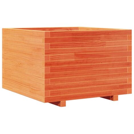 Jardinière  Bac à fleurs cire marron 70x70x49,5 cm bois de pin massif
