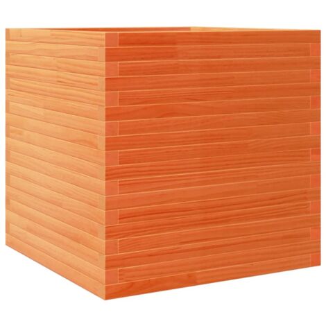 Jardinière  Bac à fleurs cire marron 70x70x68,5 cm bois de pin massif