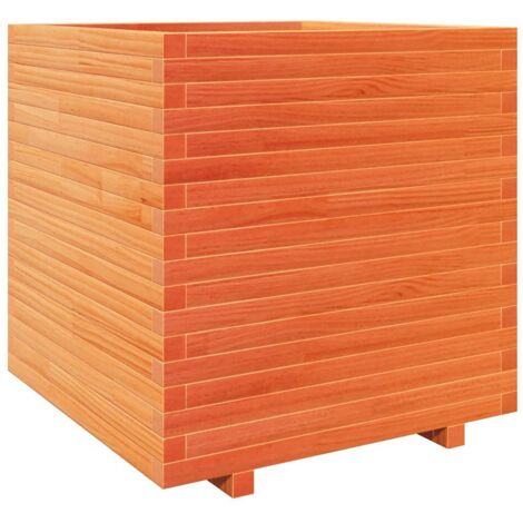 Jardinière  Bac à fleurs cire marron 70x70x72,5 cm bois de pin massif