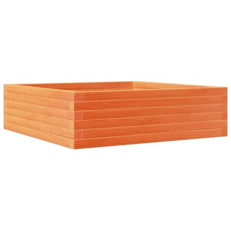 Jardinière  Bac à fleurs cire marron 80x80x23 cm bois de pin massif