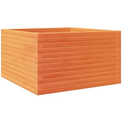 Jardinière  Bac à fleurs cire marron 80x80x46 cm bois de pin massif