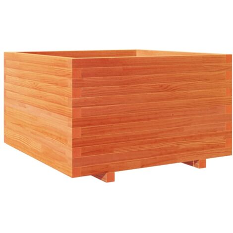 Jardinière  Bac à fleurs cire marron 80x80x49,5 cm bois de pin massif