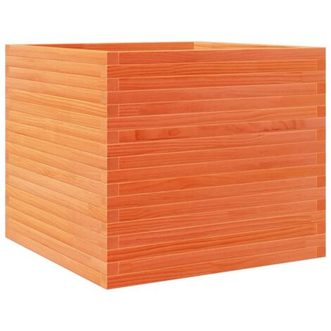 Jardinière  Bac à fleurs cire marron 80x80x68,5 cm bois de pin massif