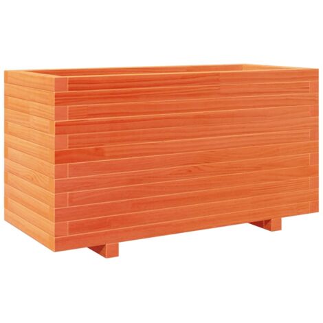 Jardinière  Bac à fleurs cire marron 90x40x49,5 cm bois de pin massif