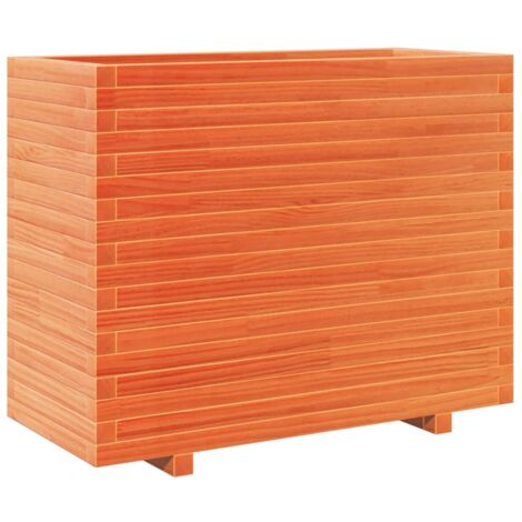 Jardinière  Bac à fleurs cire marron 90x40x72,5 cm bois de pin massif