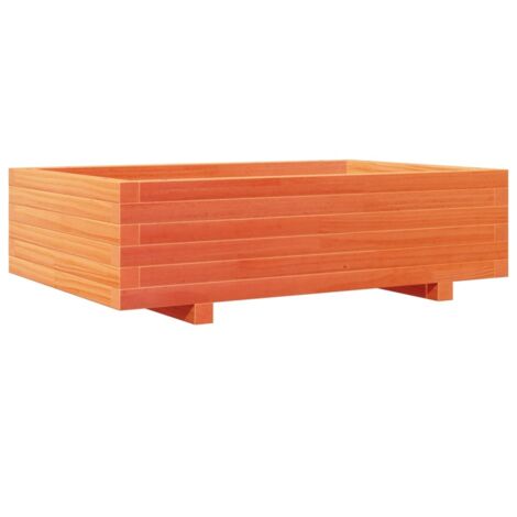 Jardinière  Bac à fleurs cire marron 90x60x26,5 cm bois de pin massif