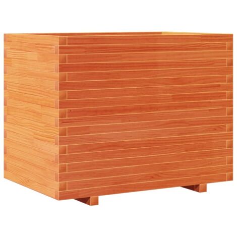 Jardinière  Bac à fleurs cire marron 90x60x72 cm bois de pin massif