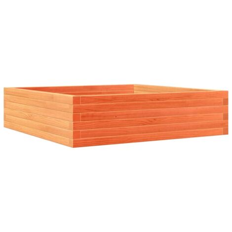 Jardinière  Bac à fleurs cire marron 90x90x23 cm bois de pin massif