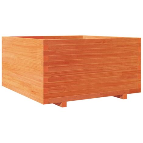 Jardinière  Bac à fleurs cire marron 90x90x49,5 cm bois de pin massif