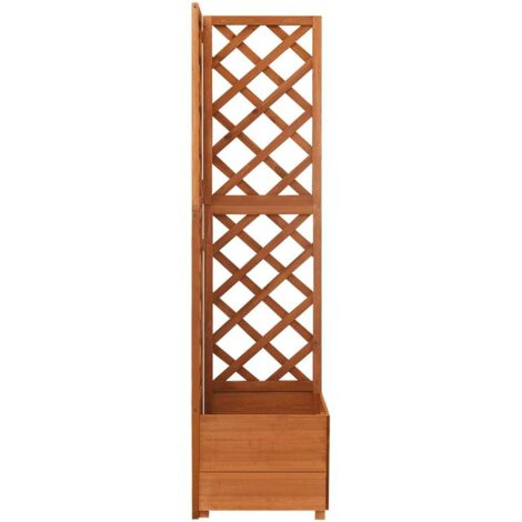 Jardinière  Bac à fleurs d'angle en treillis 40x40x150cm Bois de sapin massif