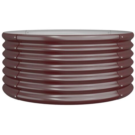Jardinière  Bac à fleurs de jardin Acier galvanisé 80x80x36 cm Marron