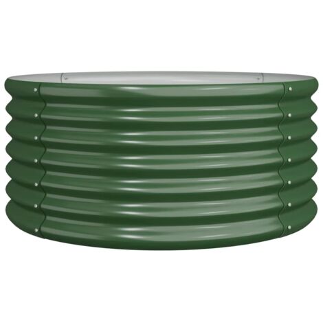 Jardinière  Bac à fleurs de jardin Acier galvanisé 80x80x36 cm Vert