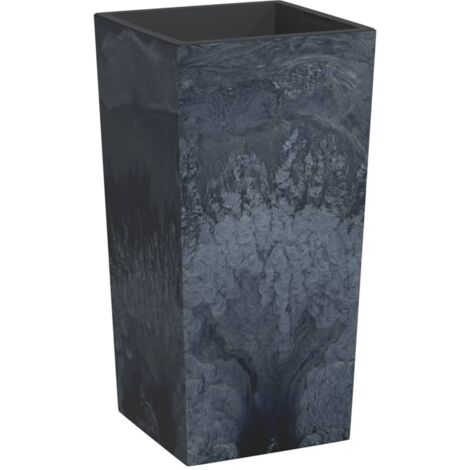 Jardinière  Bac à fleurs et intérieur amovible anthracite 21/49L aspect béton