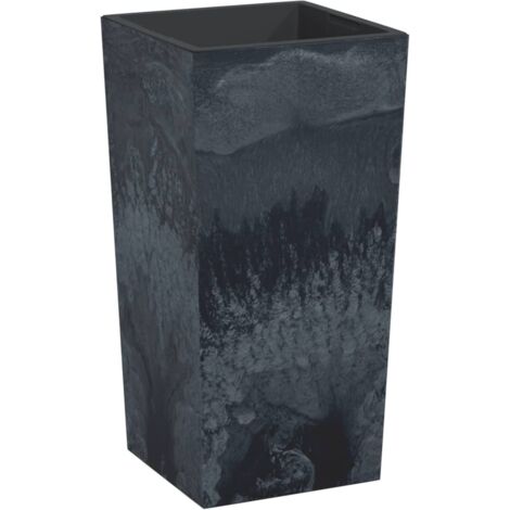 Jardinière  Bac à fleurs et intérieur amovible anthracite PP aspect béton