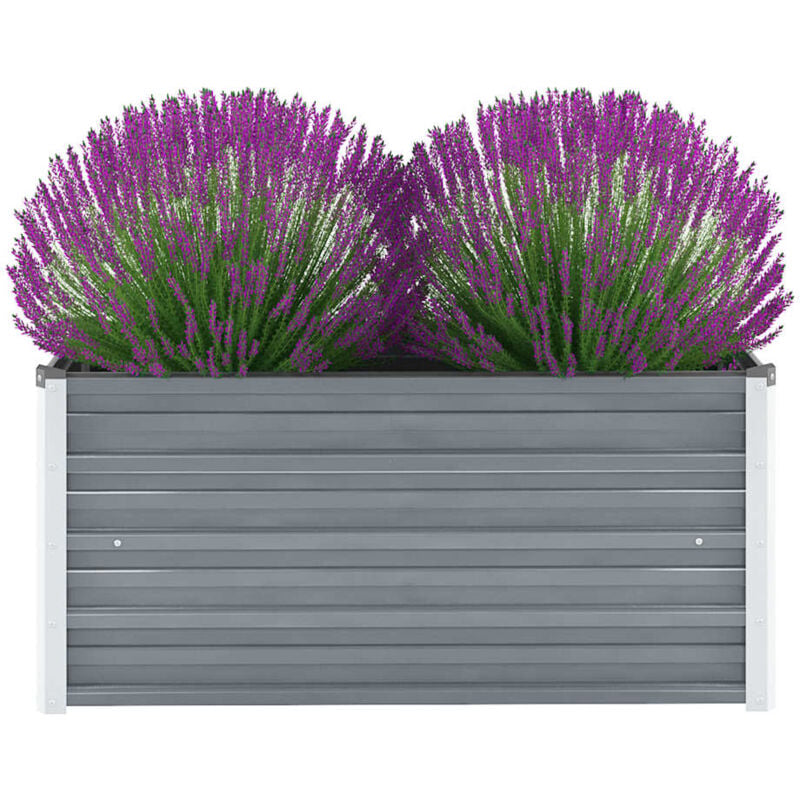 Jardinière, Bac à fleurs, Lit surélevé de jardin acier galvanisé 100x40x45 cm gris pjhr47806 design in