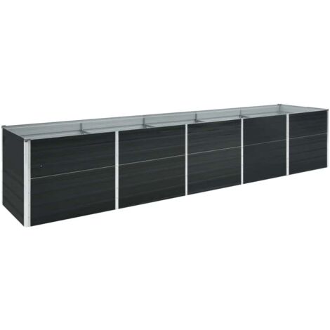 Jardinière, Bac à fleurs, Lit surélevé de jardin acier galvanisé 400x80x45 cm anthracite pjhr24295 DESIGN IN