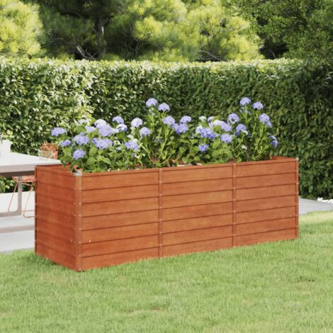 Jardinière, Bac à fleurs, Lit surélevé de jardin rouillé 240x80x77 cm acier corten pjhr15781 DESIGN IN