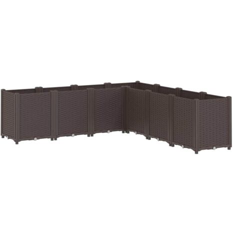 Jardinière  Bac à fleurs marron 160x160x53 cm polypropylène