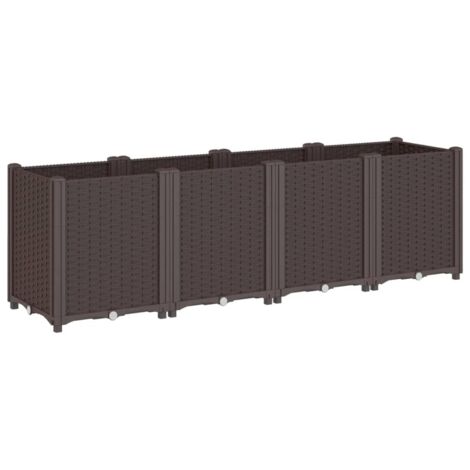 Jardinière  Bac à fleurs marron 160x40x53 cm polypropylène