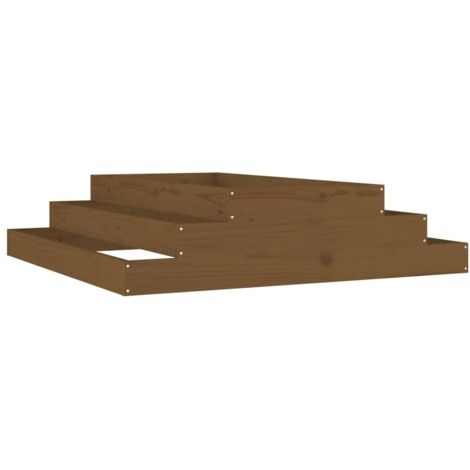 Jardinière  Bac à fleurs Marron miel 110x110x27 cm Bois massif de pin