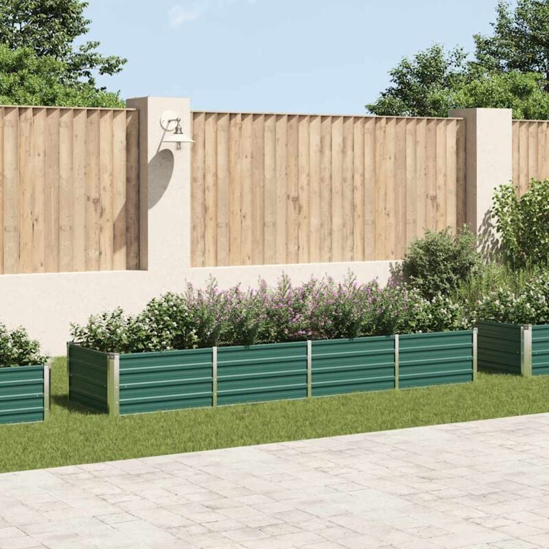 Jardinière, Bac à fleurs, Pot de fleurs Acier galvanisé 320x80x45 cm Vert CON3005 design in