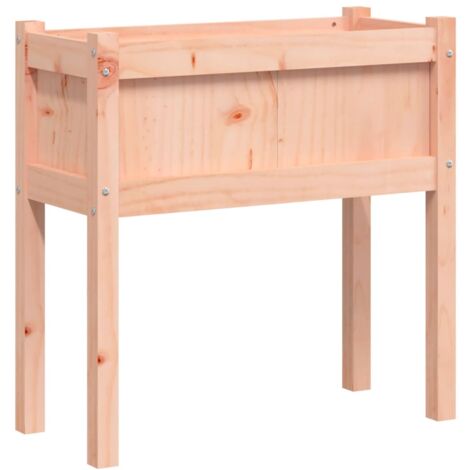Jardinière bac lit surélevé plantes fleurs jardin terrasses avec pieds 70 x 31 x 70 cm bois massif douglas marron
