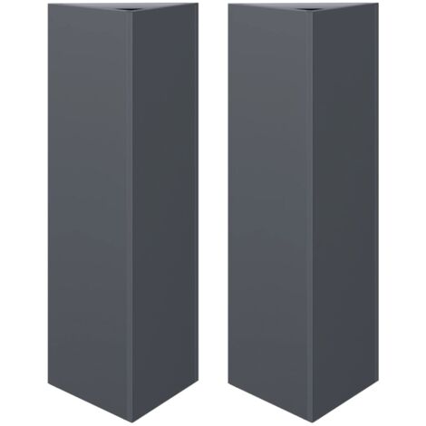 Jardinière bac lit surélevé plantes fleurs jardin terrasses lot de 2 triangulaire 30 x 26 x 75 cm acier anthracite