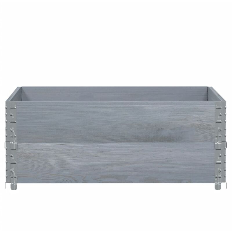Jardinière bac lit surélevé plantes fleurs terrasse jardin 100 x 100 cm bois de pin massif gris