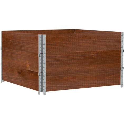 Jardinière bac lit surélevé plantes fleurs terrasse jardin 100 x 100 cm bois massif de pin marron