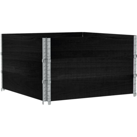 Jardinière bac lit surélevé plantes fleurs terrasse jardin 100 x 100 cm bois massif de pin noir