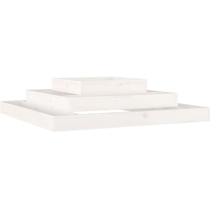 Jardinière bac lit surélevé plantes fleurs terrasse jardin 110 x 110 x 27 cm bois massif de pin blanc
