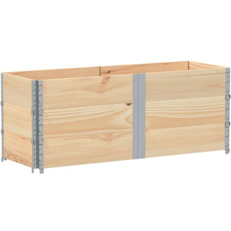 Jardinière bac lit surélevé plantes fleurs terrasse jardin 150 x 50 cm bois de pin massif marron