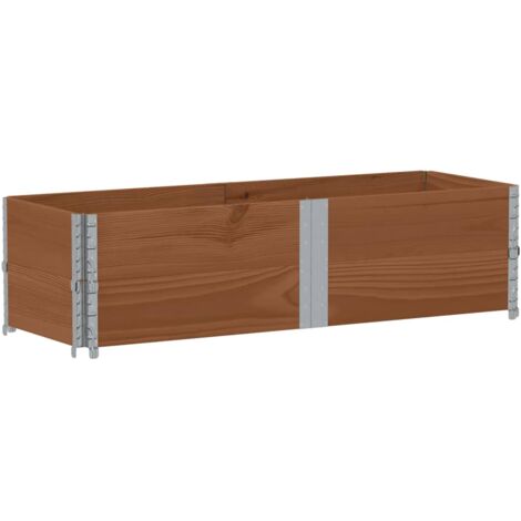 Jardinière bac lit surélevé plantes fleurs terrasse jardin 150 x 50 cm bois massif de pin marron