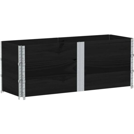 Jardinière bac lit surélevé plantes fleurs terrasse jardin 150 x 50 cm bois massif de pin noir