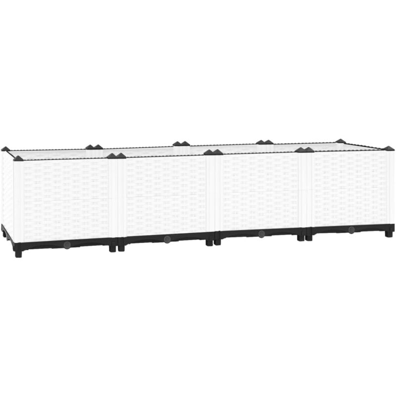 Jardinière bac lit surélevé plantes fleurs terrasse jardin 160 x 40 x 38 cm polypropylène gris