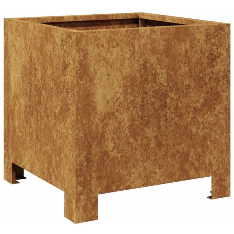 Jardinière bac lit surélevé plantes fleurs terrasse jardin 30 x 30 x 30 cm acier corten marron