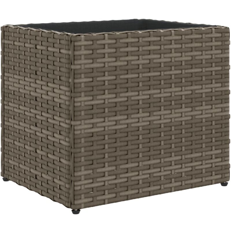Jardinière bac lit surélevé plantes fleurs terrasse jardin 36 x 30 x 32 cm résine tressée gris