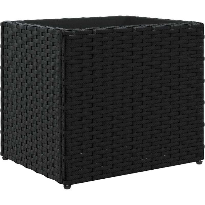 Jardinière bac lit surélevé plantes fleurs terrasse jardin 36 x 30 x 32 cm résine tressée noir