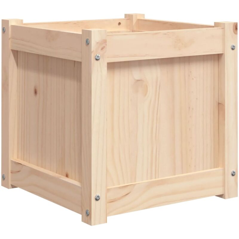 Jardinière bac lit surélevé plantes fleurs terrasse jardin 40 x 40 x 40 cm bois de pin massif marron