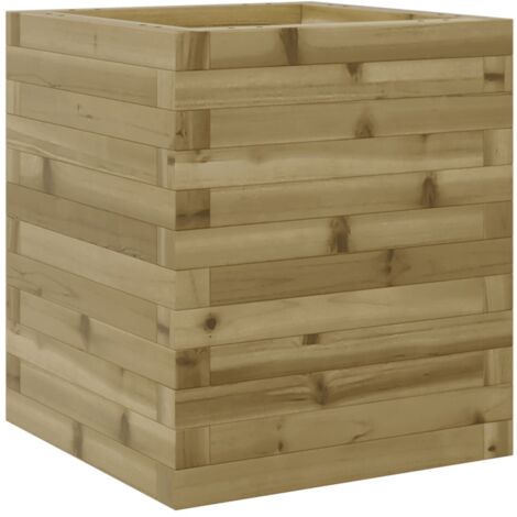 Jardinière bac lit surélevé plantes fleurs terrasse jardin 40 x 40 x 46 cm bois de pin imprégné marron
