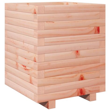 Jardinière bac lit surélevé plantes fleurs terrasse jardin 40 x 40 x 49,5 cm bois massif douglas marron