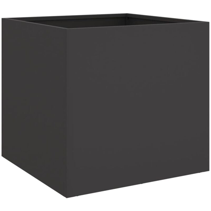 Jardinière bac lit surélevé plantes fleurs terrasse jardin 42 x 40 x 39 cm acier noir